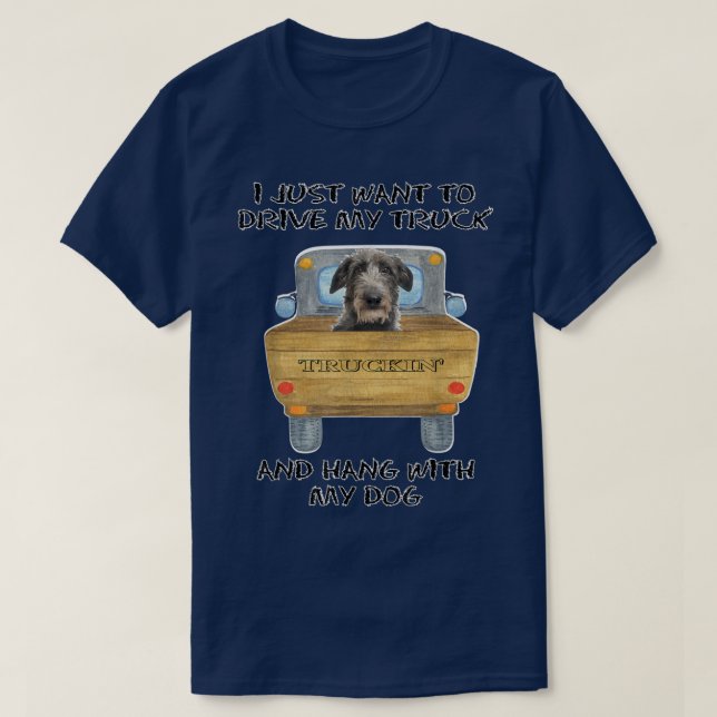 Camiseta Perro conductor de camión Scottish Deerhound  (Diseño del anverso)