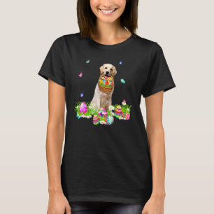 Camiseta Perro conejo amarillo de Labrador con canasta de h