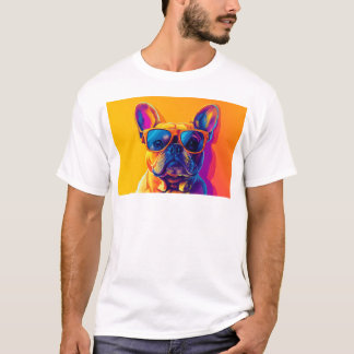 Camiseta Perro Cool bulldog francés con gafas de sol