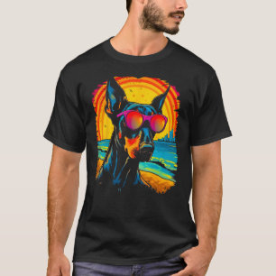 Camiseta Perro Cool Doberman Pinscher Gafas de sol