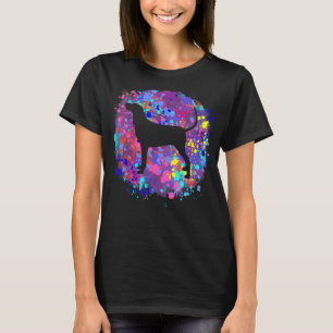 Camiseta Perro Coonhound Arte de Salpicaduras de Acuarela R