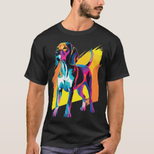 Camiseta Perro Coonhound Walker Treeing Colorido Acuarela