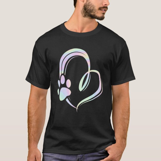 Camiseta Perro Corazón Cute Pata (Anverso)