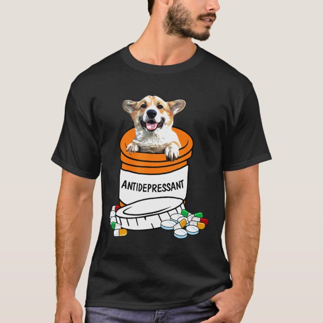 Camiseta Perro Corgi Antidepresivo (Anverso)