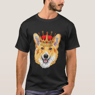 Camiseta Perro Corgi Británico Reina Con Corona En Cabeza M