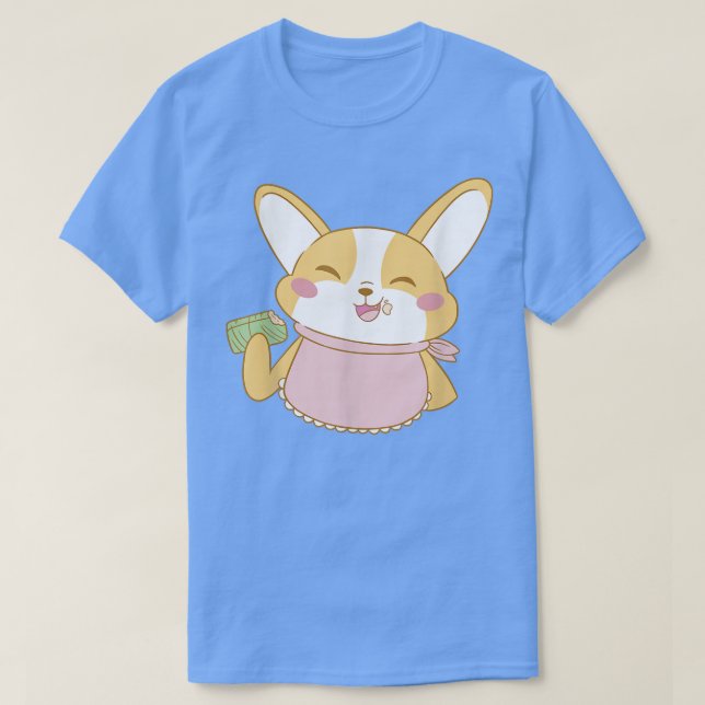 Camiseta Perro Corgi Comer Comida Mediana Tamales (Diseño del anverso)