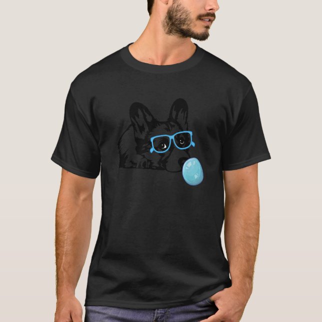 Camiseta Perro Corgi con gafas de chicle Corgi (Anverso)