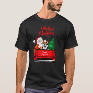 Camiseta Perro Corgi Con Santa Claus En Camioneta Roja