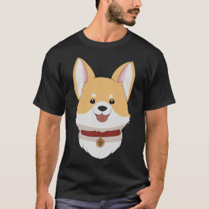 Camiseta Perro Corgi Cute Con Collar Rojo 378