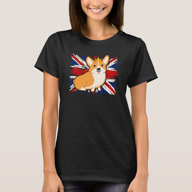 Camiseta Perro Corgi Cute En La Corona (Anverso)