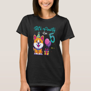 Camiseta Perro Corgi de 5 Años Cumpleaños 5to Fiesta Vamos 