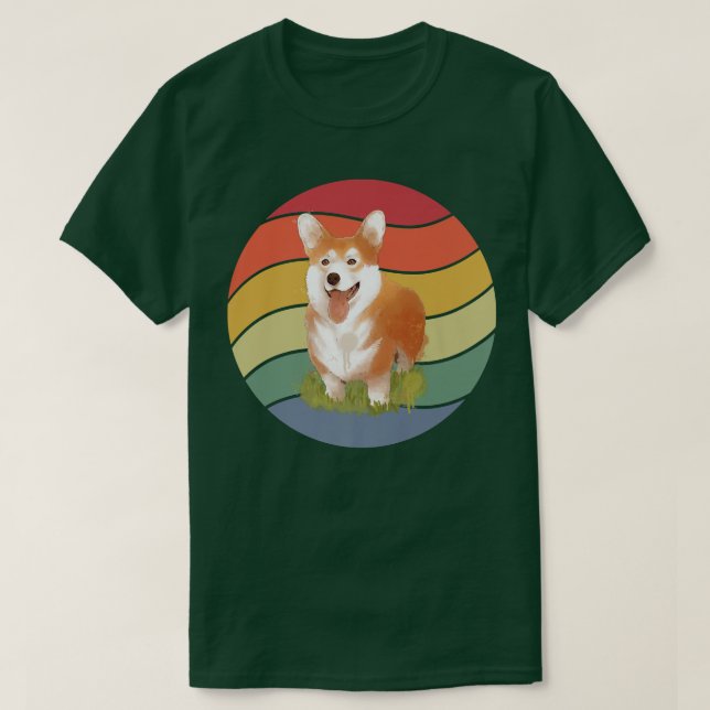 Camiseta Perro Corgi de época1363 (Diseño del anverso)
