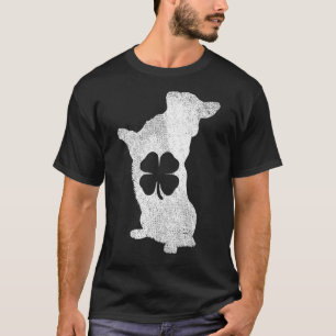 Camiseta Perro Corgi Día de San Patricio Trébol Verde Irlan