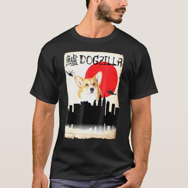 Camiseta Perro Corgi Dogzilla (Anverso)