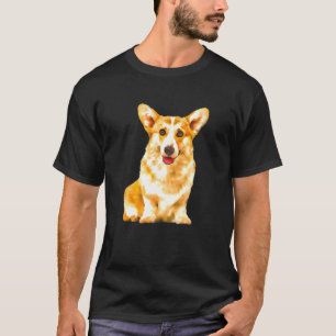 Camiseta Perro Corgi En Arte Acuático