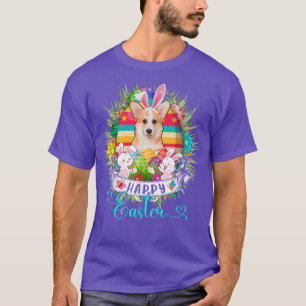 Camiseta Perro Corgi En Cebollos De Huevos De Pascua Feliz 