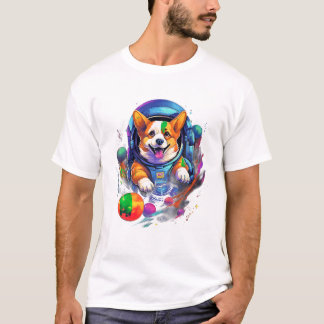 Camiseta Perro Corgi espacial