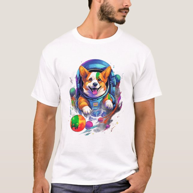 Camiseta Perro Corgi espacial (Anverso)