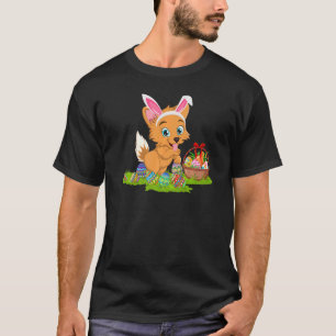 Camiseta Perro Corgi Galés Caza de Huevos de Pascua Conejo