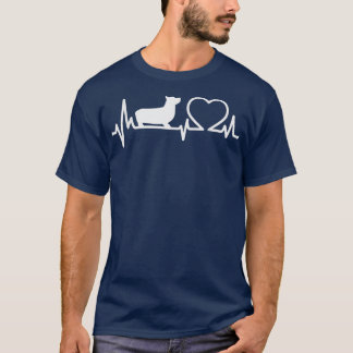 Camiseta Perro Corgi Heartbeat Gracioso Perro Corgi Lover 