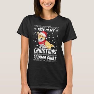 Camiseta Perro Corgi Lindo Esta Es Mi Pijama De Navidad Fea