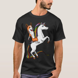 Camiseta Perro Corgi montando Unicornio