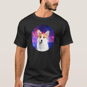 Camiseta Perro Corgi Nebulosa Azul Espacio Celeste Mascota