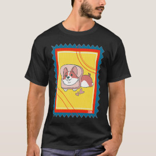Camiseta Perro Corgi Tostada Sello Postal