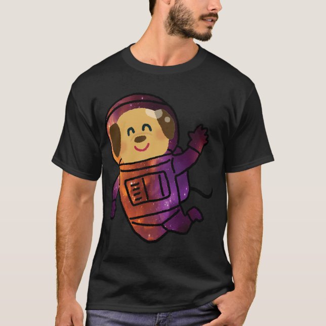 Camiseta perro cortado en el espacio  (Anverso)