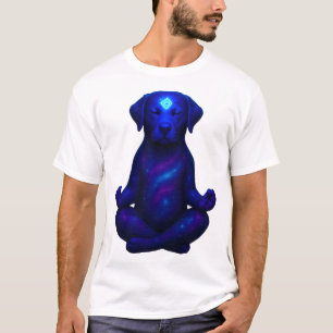 Camiseta Perro Cósmico Meditando con Tercer Ojo Brillante H