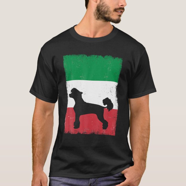 Camiseta Perro criado chino Italia Bandera madre italiana d (Anverso)