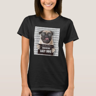 Camiseta Perro Criminal Mug Shot Pug