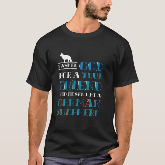 Camiseta Perro cristiano Jesús pastor alemán (Anverso)