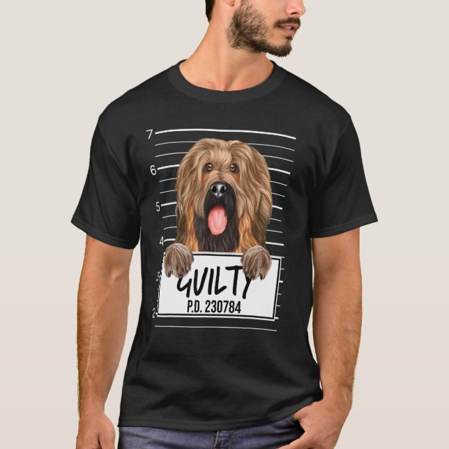 Camiseta Perro Culpable Briard Mugshot (Anverso)