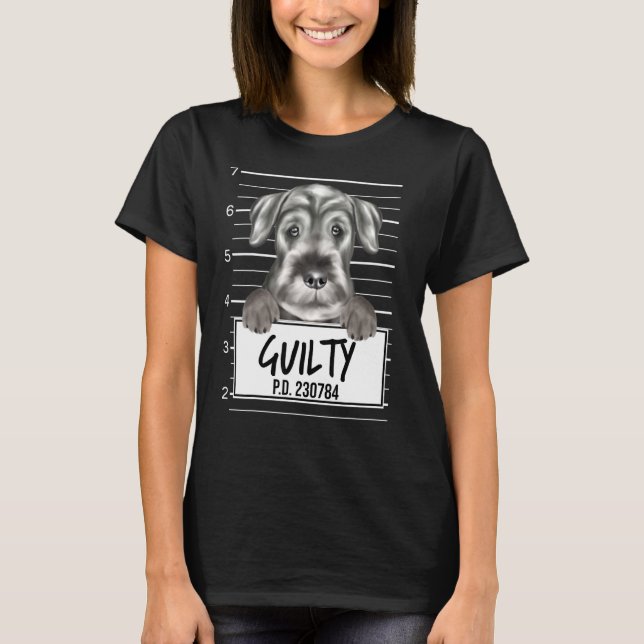 Camiseta Perro culpable de asesinato de Schnauzer Standard (Anverso)