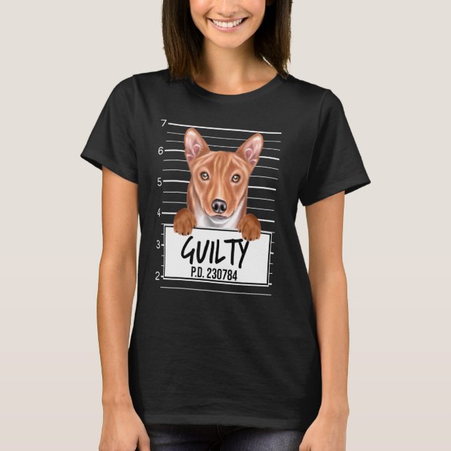 Camiseta Perro culpable de Basenji Mugshot (Anverso)