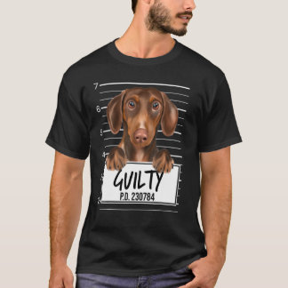 Camiseta Perro culpable de la masacre de Brown Dachshund