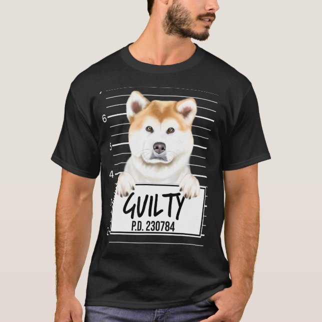 Camiseta Perro Culpable Foto Akita (Anverso)