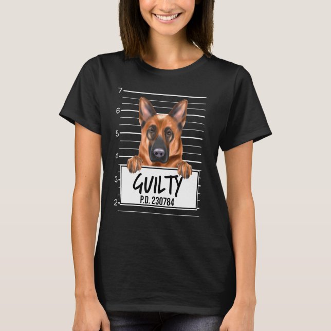Camiseta Perro Culpable Foto Pastor Alemán (Anverso)