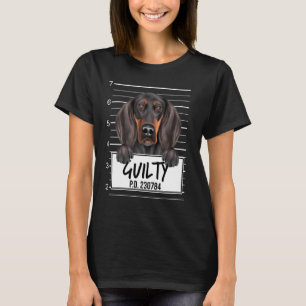 Camiseta Perro Culpable Mugshot Coonhound Negro Y Marrón