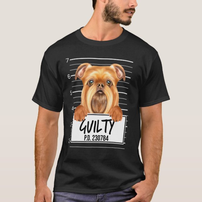 Camiseta Perro Culpable Mugshot de Bruselas Griffon (Anverso)