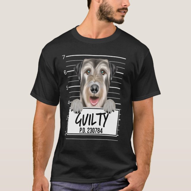 Camiseta Perro Culpable Mugshot Lebrel Irlandés (Anverso)