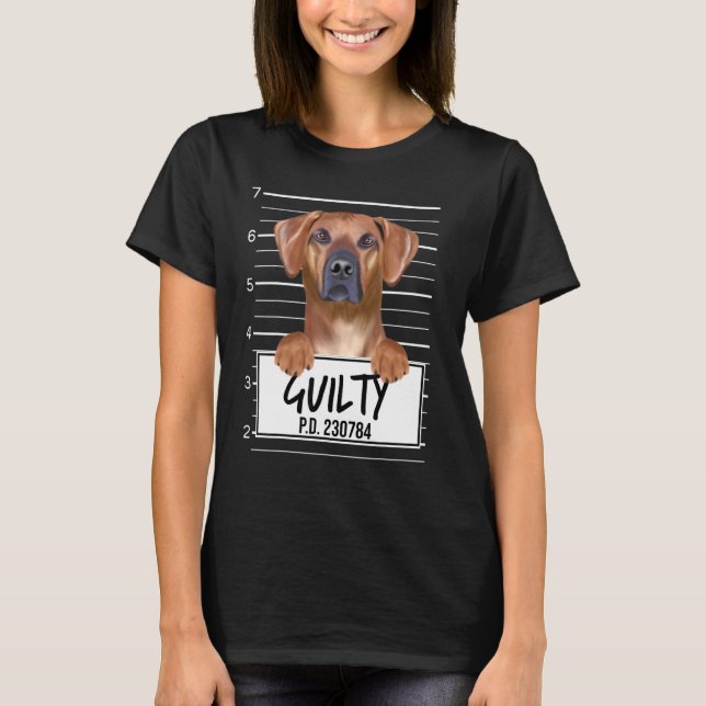 Camiseta Perro Culpable Mugshot Rhodesian Ridgeback (Anverso)