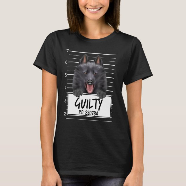 Camiseta Perro Culpable Schipperke Mugshot (Anverso)