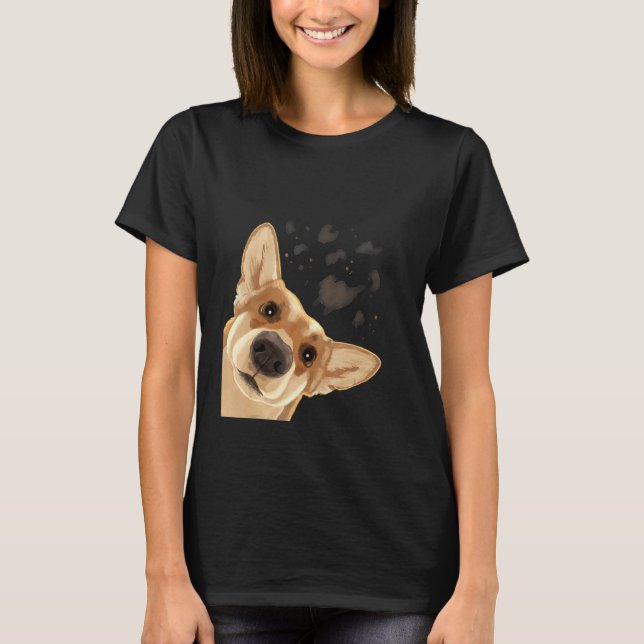 Camiseta Perro curioso Welsh Corgi (Anverso)