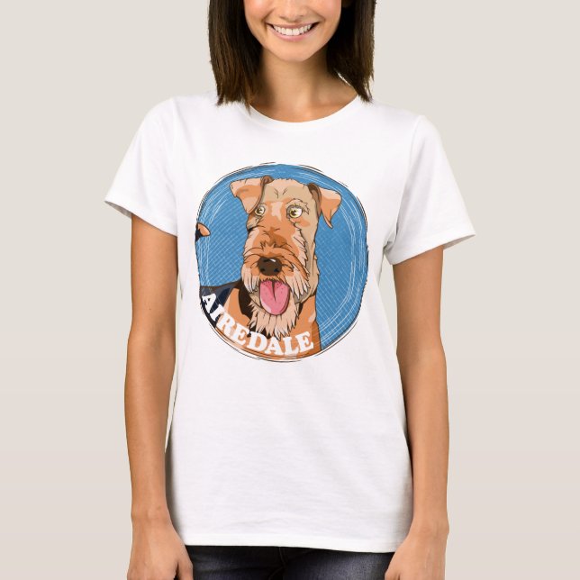 Camiseta Perro cutáneo de Airedale (Anverso)