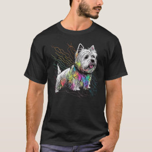 Camiseta Perro cutáneo occidental en el territorio blanco d