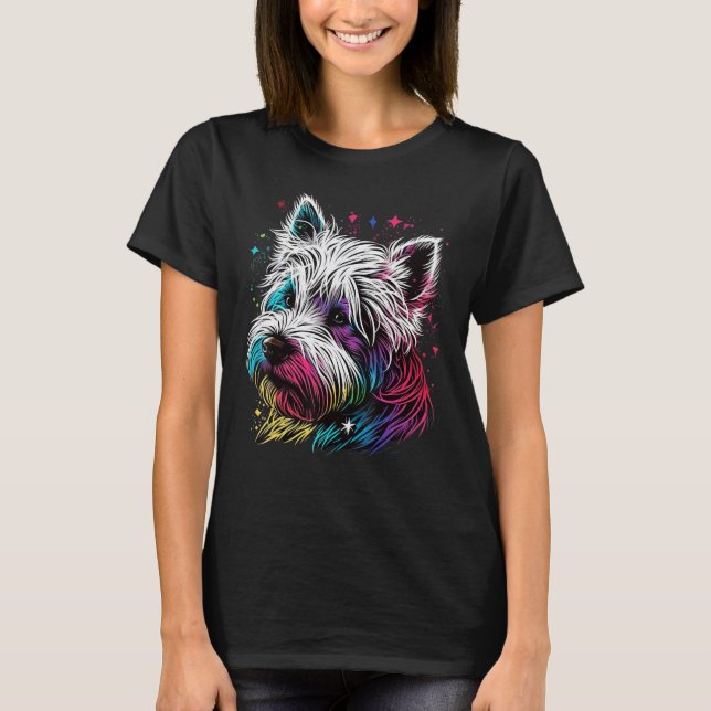 Camiseta Perro cutáneo occidental en territorio blanco de t (Anverso)