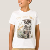 Perro Cute Alaskan Malamute Floral