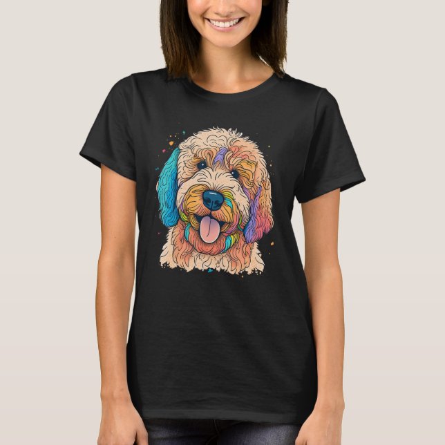Camiseta Perro Cute Goldendoodle en Doodle Dorado 1 (Anverso)